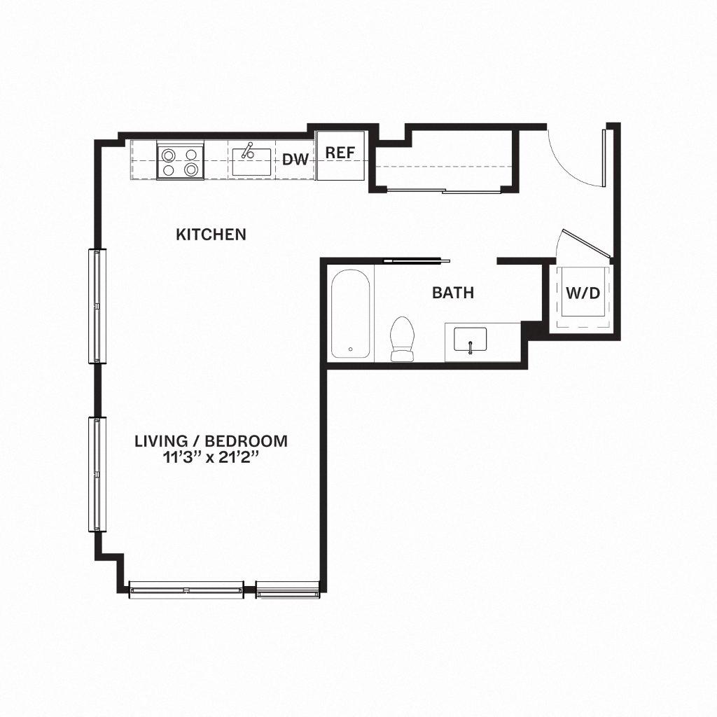 A11 Floor Plan at Corner 63, Washington 98115